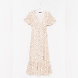 Floral Midi Wrap Dress